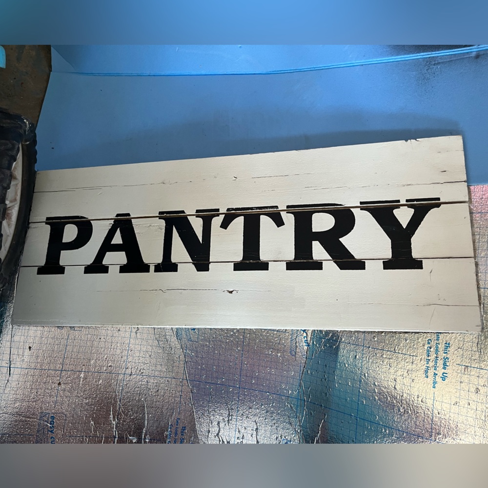 Wood pantry sign. Farmhouse distressed.